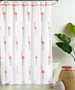 Playful Pink Flamingo Shower Curtain for Whimsical Bathroom Decor