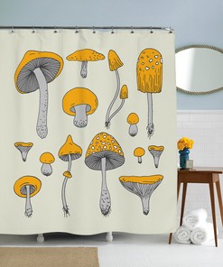 Psychedelic Mushroom Art Shower Curtain - Woodland Bathroom Decor - Cute Bathroom Accessories - Home Decor