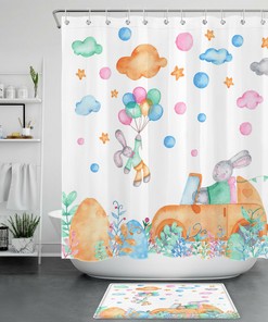 Pumpkin Halloween Shower Curtain - Cartoon Bathroom Accessories - Home and Bathroom Decor