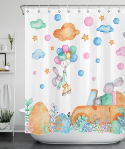 Pumpkin Halloween Shower Curtain - Cartoon Bathroom Accessories - Home and Bathroom Decor
