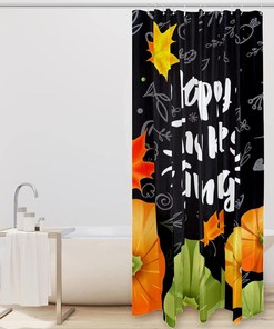 Pumpkin Leaves Shower Curtain for Home Decor on Thanksgiving Day