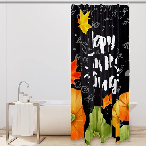 Pumpkin Leaves Shower Curtain for Home Decor on Thanksgiving Day