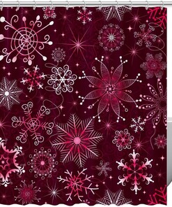Purple Snowflakes Christmas Shower Curtain for Whimsical Bathroom Decor 