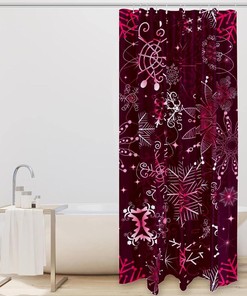 Purple Snowflakes Christmas Shower Curtain for Whimsical Bathroom Decor