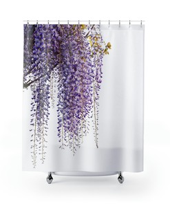 Purple Wisteria Flower Shower Curtain for Spring Decor