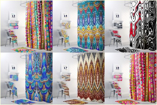 Rainbow Stripe Bathroom Decor Shower Curtain - Colorful Bohemian Bath Curtains to Brighten Up Your Day