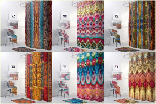 Rainbow Stripe Bathroom Decor Shower Curtain - Colorful Bohemian Bath Curtains to Brighten Up Your Day