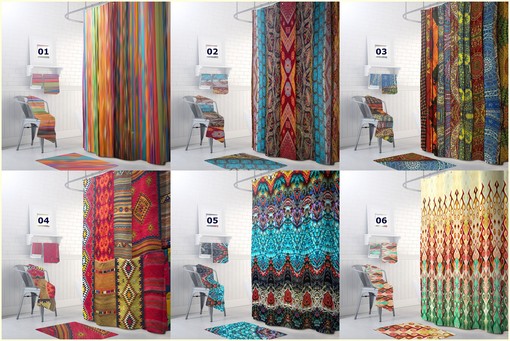 Rainbow Stripe Bathroom Decor Shower Curtain - Colorful Bohemian Bath Curtains to Brighten Up Your Day