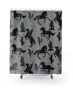Ranch Farm & Home Cowboy Shower Curtain for Western Bathroom Decor