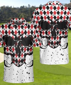 Red, Black and White Golf 'Skull' Polo Shirt - Perfect Gift for Fans