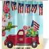 Red Farm Truck Puerto Rico Flag Frog Shower Curtain - Spring Flower Beach Waterproof Bath Curtain for Home Decor