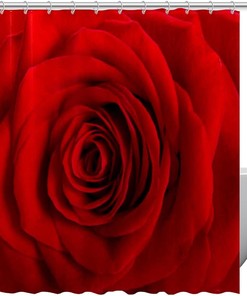 Red Rose Shower Curtain for Bathroom Decor on Valentines Day