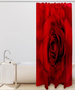 Red Rose Shower Curtain for Bathroom Decor on Valentines Day