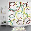 Red and Blue Geometric Shower Curtain for a Pop of Color