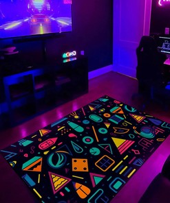 Retro Arcade Floor Pattern - Playful Characters, VFX Friday, Primary Colors