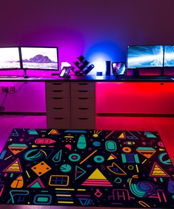 Retro Arcade Floor Pattern - Playful Characters, VFX Friday, Primary Colors