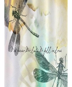 Retro Dragonfly Abstract Shower Curtain for Colorful Bathroom Decor - Bathroom Decor