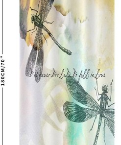 Retro Dragonfly Abstract Shower Curtain for Colorful Bathroom Decor - Bathroom Decor