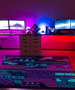 Retro Game Overlays Arcade Pattern Rug, Personalized Area Rug for Living Room