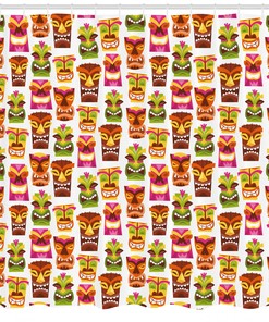 Retro Hawaiian Print Tiki Bar Shower Curtain: The Perfect Bathroom Decor