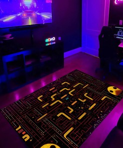 Retro Pac-Man Inspired Arcade Pattern Area Rug - Add a Nostalgic Touch to Your Home Decor