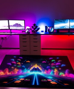 Retro Space Invaders Background Arcade Rug