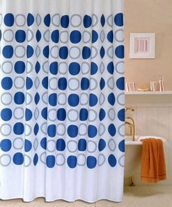 Retro geometric Circle Art Shower Curtain for Bathroom Decor 