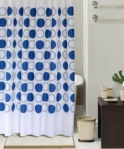 Retro geometric Circle Art Shower Curtain for Bathroom Decor