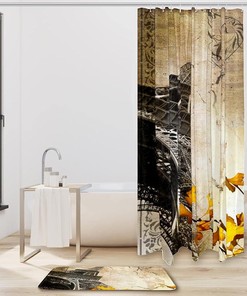 Romantic Vintage Paris Eiffel Tower Shower Curtain for Couples