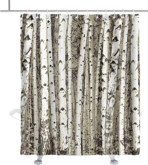 Rustic Birch Tree Shower Curtain - Bathroom Decor