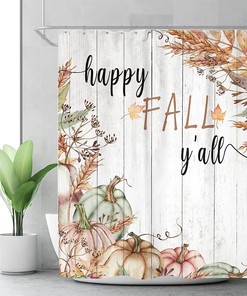 Rustic Pumpkin Shower Curtain for Fall Bathroom Decor 