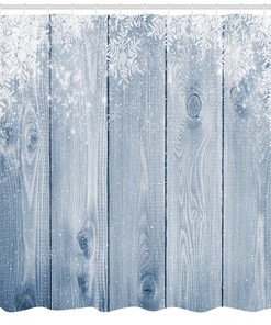 Rustic Retro Snowflakes Winter Shower Curtain for Bathroom Decor