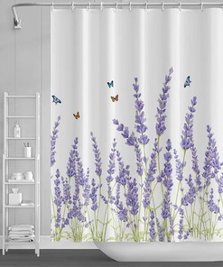 Sage Green Leaves and Floral Shower Curtain for Elegant Bathroom Decor - Botanical Bath Accessories