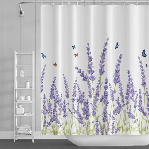 Sage Green Leaves and Floral Shower Curtain for Elegant Bathroom Decor - Botanical Bath Accessories