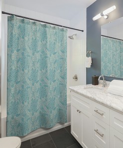 Sea Foam Green Sea Turtle Shower Curtain for Relaxing Bathroom Decor