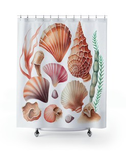 Seashell Shower Curtain: Tranquil Bathroom Decor with Soothing Seashells