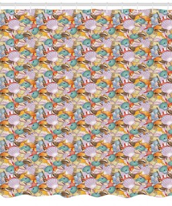Seashell Shower Curtain for Bathroom Decor - Fabric and Elegant