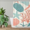 Seashells Rustic Fabric Shower Curtain - Farmhouse Bathroom Decor 