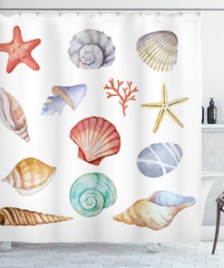 Seashells and Animals Shower Curtain - Coastal and Charming
