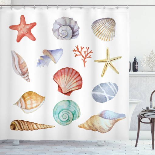 Seashells and Animals Shower Curtain - Coastal and Charming