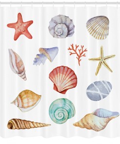 Seashells and Animals Shower Curtain - Coastal and Charming