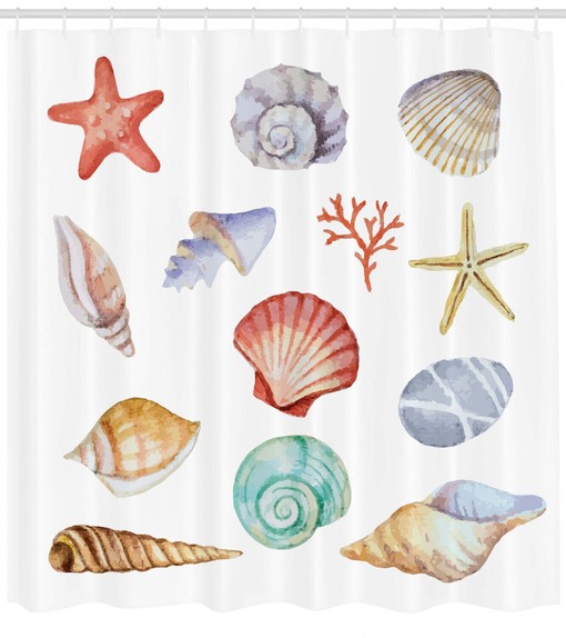Seashells and Animals Shower Curtain - Coastal and Charming