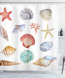 Seashells and Animals Shower Curtain - Coastal and Charming