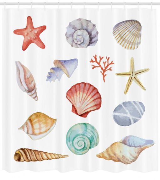 Seashells and Animals Shower Curtain - Coastal and Charming