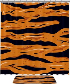 Sexy Wild Tiger Stripe Shower Curtain: Waterproof Bathhroom Curtain by Woodyotime