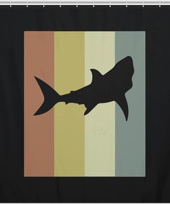 Shark Vintage Shower Curtain for a Fierce Bathroom Look