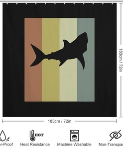 Shark Vintage Shower Curtain for a Fierce Bathroom Look