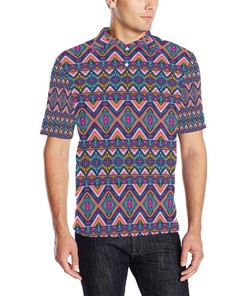 Skull Polo Shirt with Indian Themed Pattern Perfect for Fans