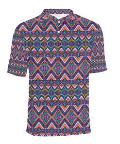 Skull Polo Shirt with Indian Themed Pattern Perfect for Fans