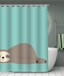 Sloth Shower Curtain with Weighted Hem for a Quirky Bathroom Decor